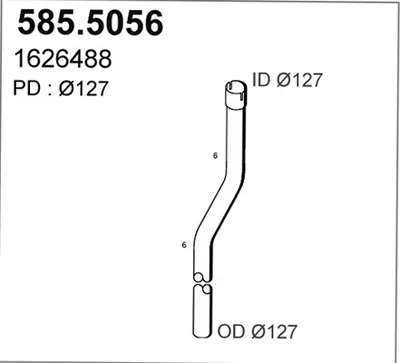 Tubo de escape ASSO 585.5056