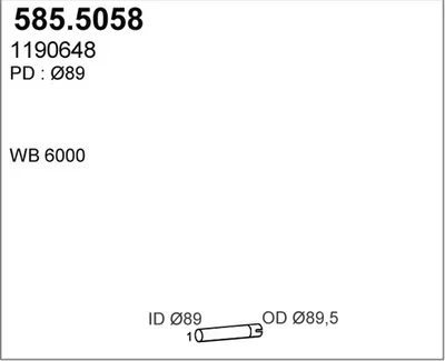 Tubo de escape ASSO 585.5058