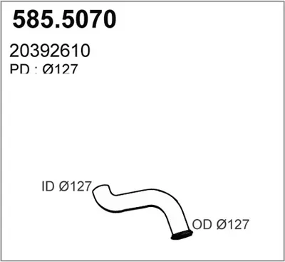 Tubo de escape ASSO 585.5070
