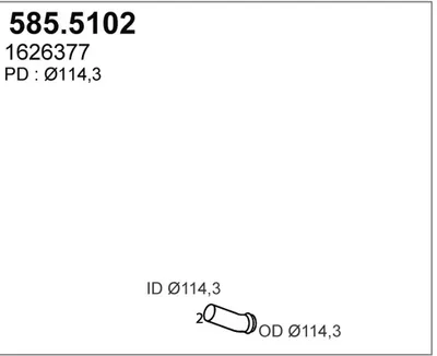 Tubo de escape ASSO 585.5102