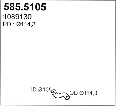 Tubo de escape ASSO 585.5105