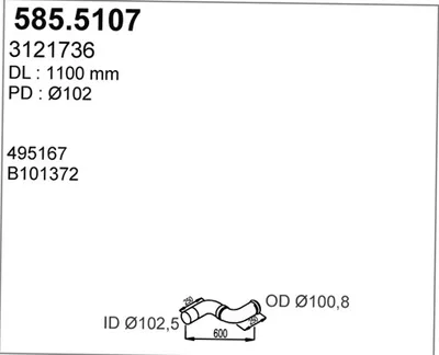 Tubo de escape ASSO 585.5107
