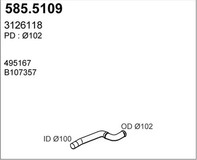 Tubo de escape ASSO 585.5109