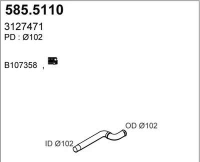 Tubo de escape ASSO 585.5110