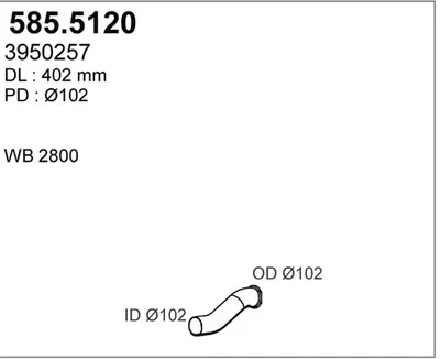 Tubo de escape ASSO 585.5120