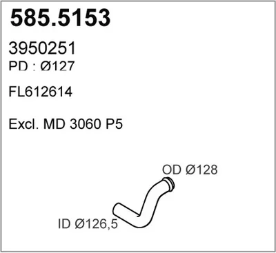 Tubo de escape ASSO 585.5153