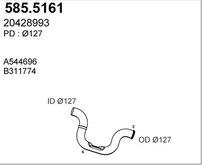 Tubo de escape ASSO 585.5161