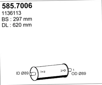 Silenciador central/posterior ASSO 585.7006