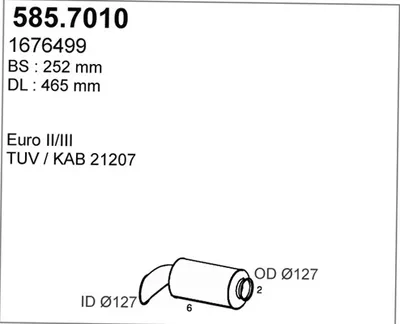 Silenciador central/posterior ASSO 585.7010