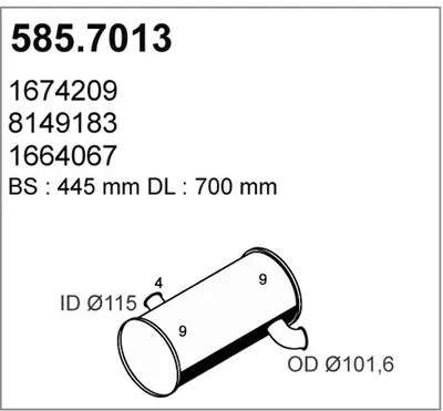 Silenciador central/posterior ASSO 585.7013