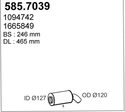 Silenciador central/posterior ASSO 585.7039