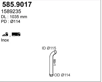 Tubo de escape ASSO 585.9017