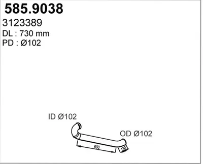 Tubo de escape ASSO 585.9038