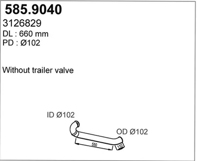 Tubo de escape ASSO 585.9040