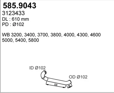 Tubo de escape ASSO 585.9043