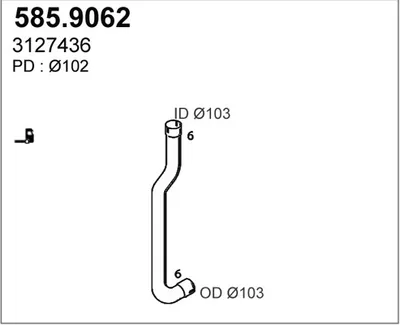 Tubo de escape ASSO 585.9062