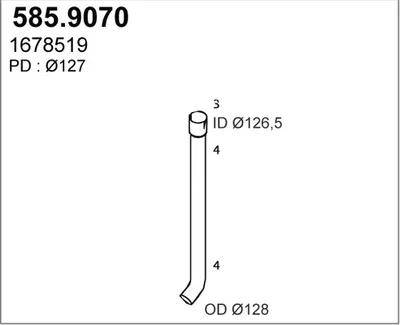 Tubo de escape ASSO 585.9070