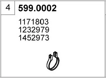 Juego de montaje, silenciador ASSO 599.0002