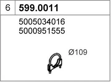 Juego de montaje, silenciador ASSO 599.0011