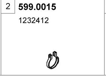 Juego de montaje, silenciador ASSO 599.0015