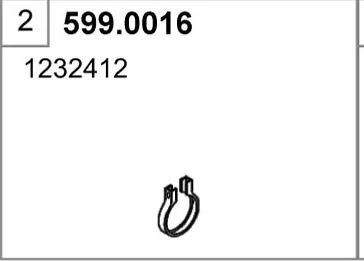 Juego de montaje, silenciador ASSO 599.0016