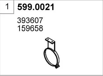 Juego de montaje, silenciador ASSO 599.0021