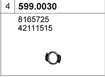 Juego de montaje, silenciador ASSO 599.0030