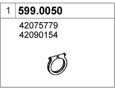 Juego de montaje, silenciador ASSO 599.0050