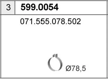 Juego de montaje, silenciador ASSO 599.0054