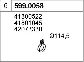 Juego de montaje, silenciador ASSO 599.0058