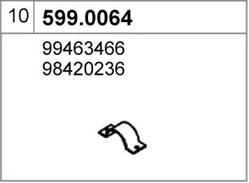 Juego de montaje, silenciador ASSO 599.0064