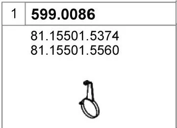 Juego de montaje, silenciador ASSO 599.0086