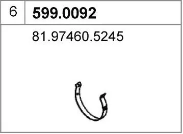 Juego de montaje, silenciador ASSO 599.0092