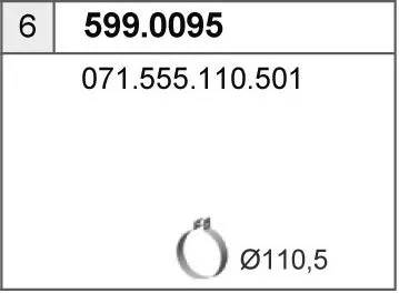 Juego de montaje, silenciador ASSO 599.0095