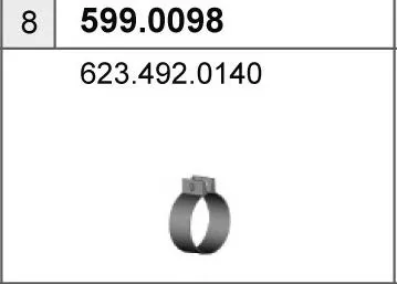 Juego de montaje, silenciador ASSO 599.0098