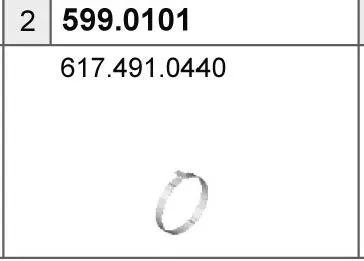 Juego de montaje, silenciador ASSO 599.0101