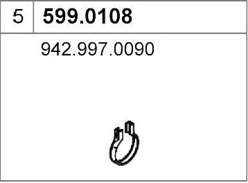 Juego de montaje, silenciador ASSO 599.0108
