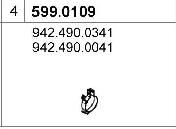 Juego de montaje, silenciador ASSO 599.0109