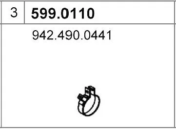 Juego de montaje, silenciador ASSO 599.0110