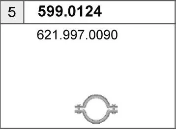 Juego de montaje, silenciador ASSO 599.0124