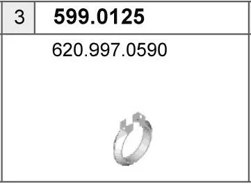 Juego de montaje, silenciador ASSO 599.0125