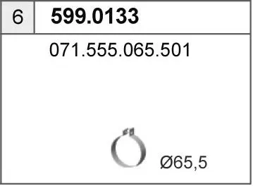 Juego de montaje, silenciador ASSO 599.0133