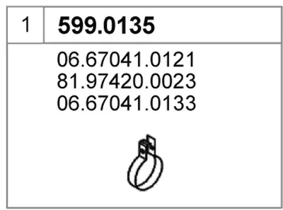 Juego de montaje, silenciador ASSO 599.0135