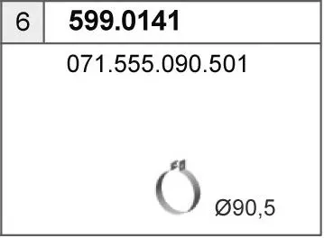 Juego de montaje, silenciador ASSO 599.0141
