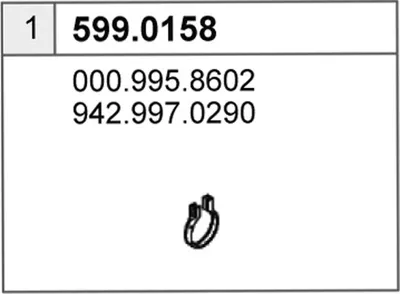 Juego de montaje, silenciador ASSO 599.0158