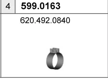 Juego de montaje, silenciador ASSO 599.0163