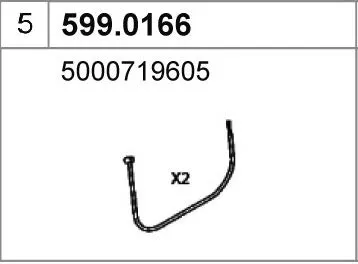 Juego de montaje, silenciador ASSO 599.0166