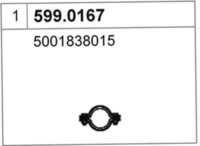 Juego de montaje, silenciador ASSO 599.0167