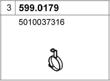 Juego de montaje, silenciador ASSO 599.0179