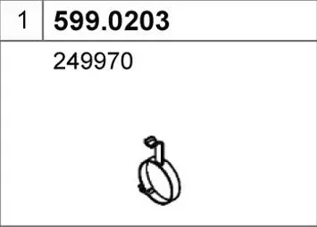 Juego de montaje, silenciador ASSO 599.0203